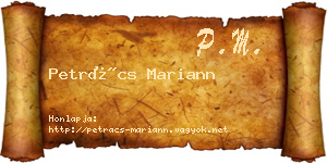 Petrács Mariann névjegykártya