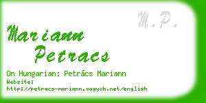 mariann petracs business card