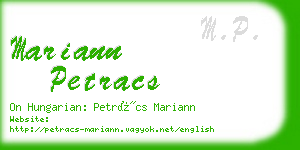 mariann petracs business card